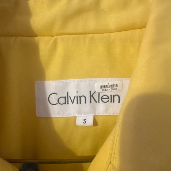 Calvin Klein Sunny Yellow Trench Coat - Picture 3 of 11